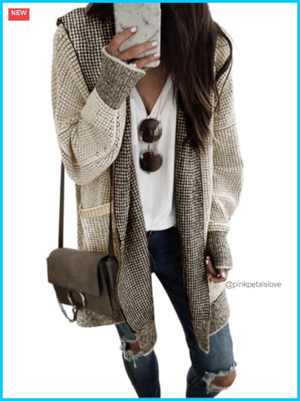 Oversized Hooded Open Front Cardigan Chunky Knit Fall Sweater